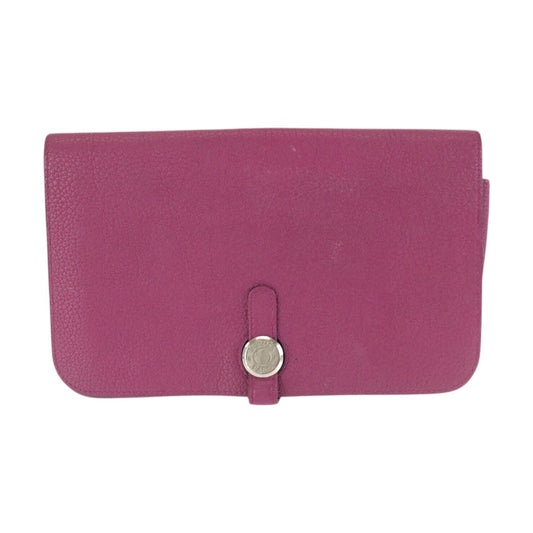 24354
HERMES エルメス ドゴン GM ローズパープル ピンク シルバー金具 トゴ 長財布 ロングウォレット C刻印 レディース AB35