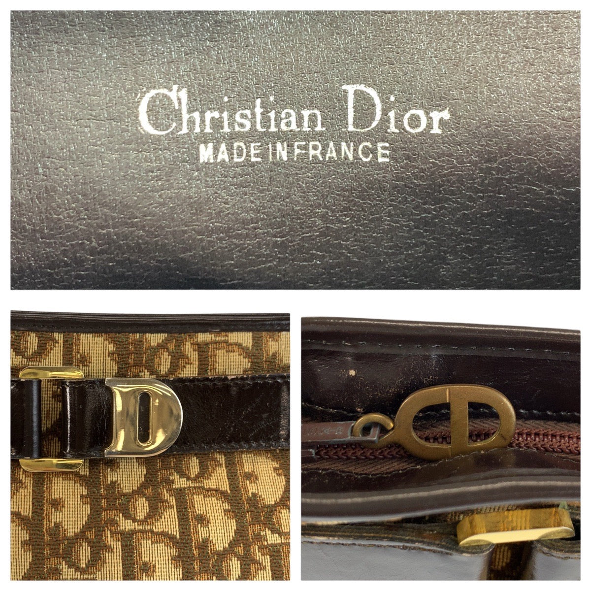 24356
Christian Dior クリスチャンディオール トロッター ベージュ ブラウン ゴールド金具 キャンバス / レザー ショルダーバッグ レディース AB32
