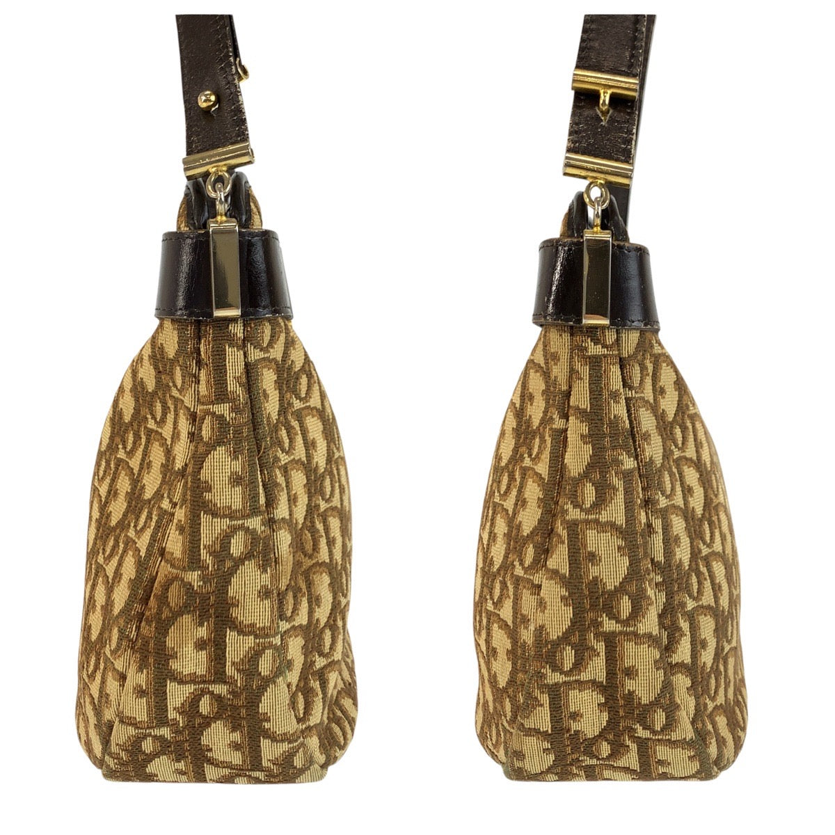 24356
Christian Dior クリスチャンディオール トロッター ベージュ ブラウン ゴールド金具 キャンバス / レザー ショルダーバッグ レディース AB32