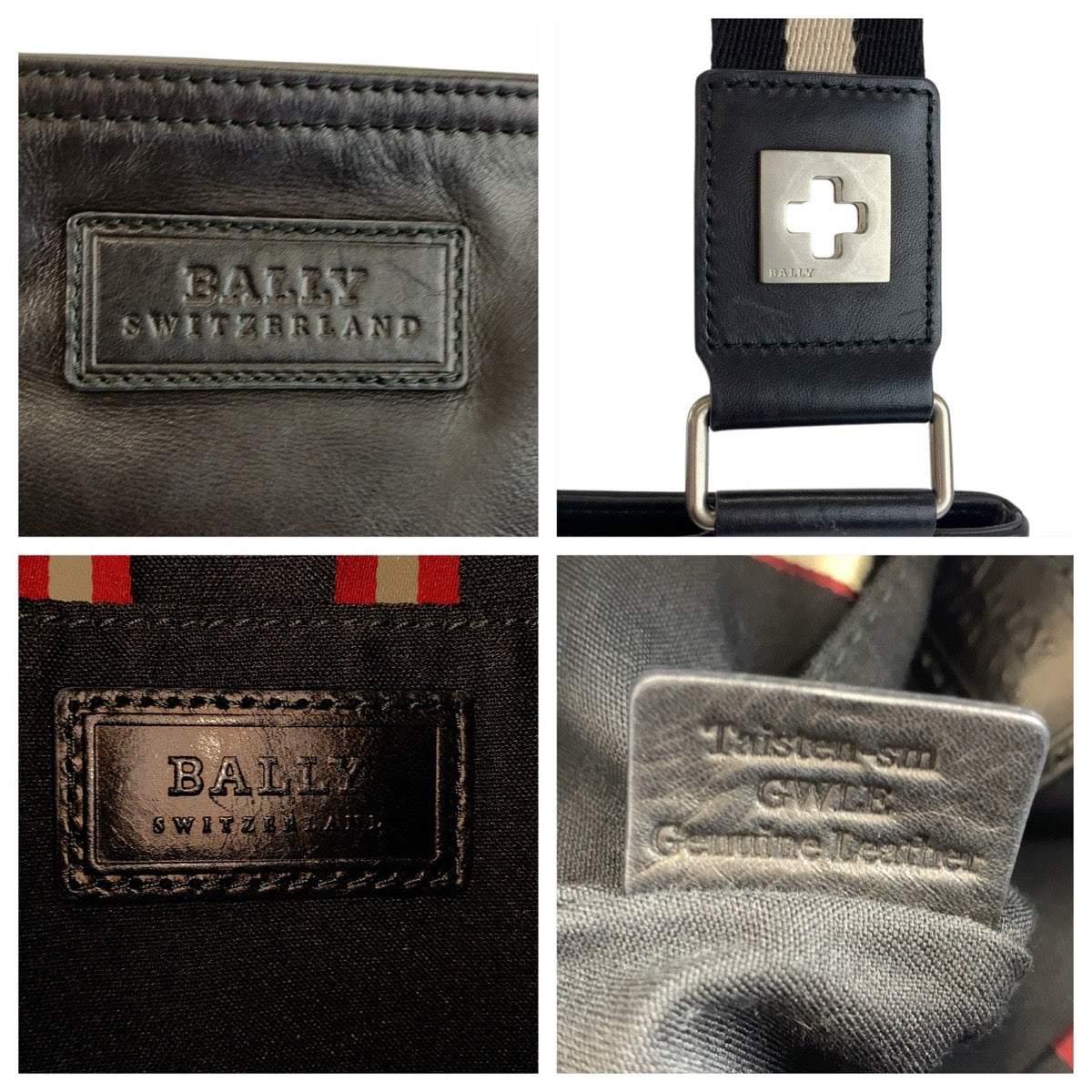 24358
BALLY バリー トレインスポッティング ブラック ホワイト シルバー金具 レザー ショルダーバッグ メッセンジャーバッグ メンズ ABP15