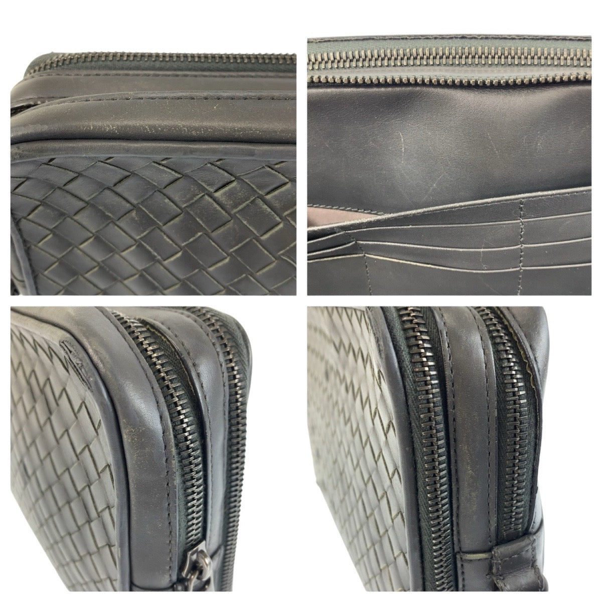 24359
BOTTEGAVENETA ボッテガヴェネタ イントレチャート グレー レザー B03066889Y クラッチバッグ セカンドバッグ メンズ AB30