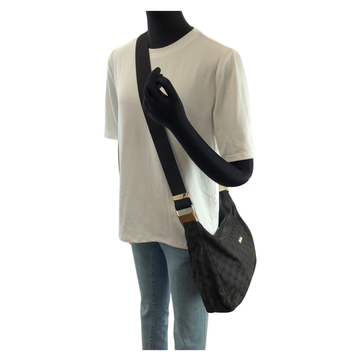 24362
GUCCI グッチ ブラック 黒 ゴールド金具 GGキャンバス / レザー 019 0432 ショルダーバッグ レディース ABP35