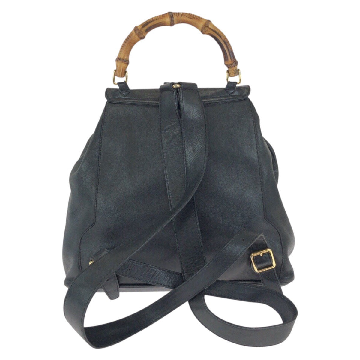24364
GUCCI グッチ バンブー ブラック 黒 ゴールド金具 レザー 003 2058 0016 リュックサック バックパック レディース ABP35