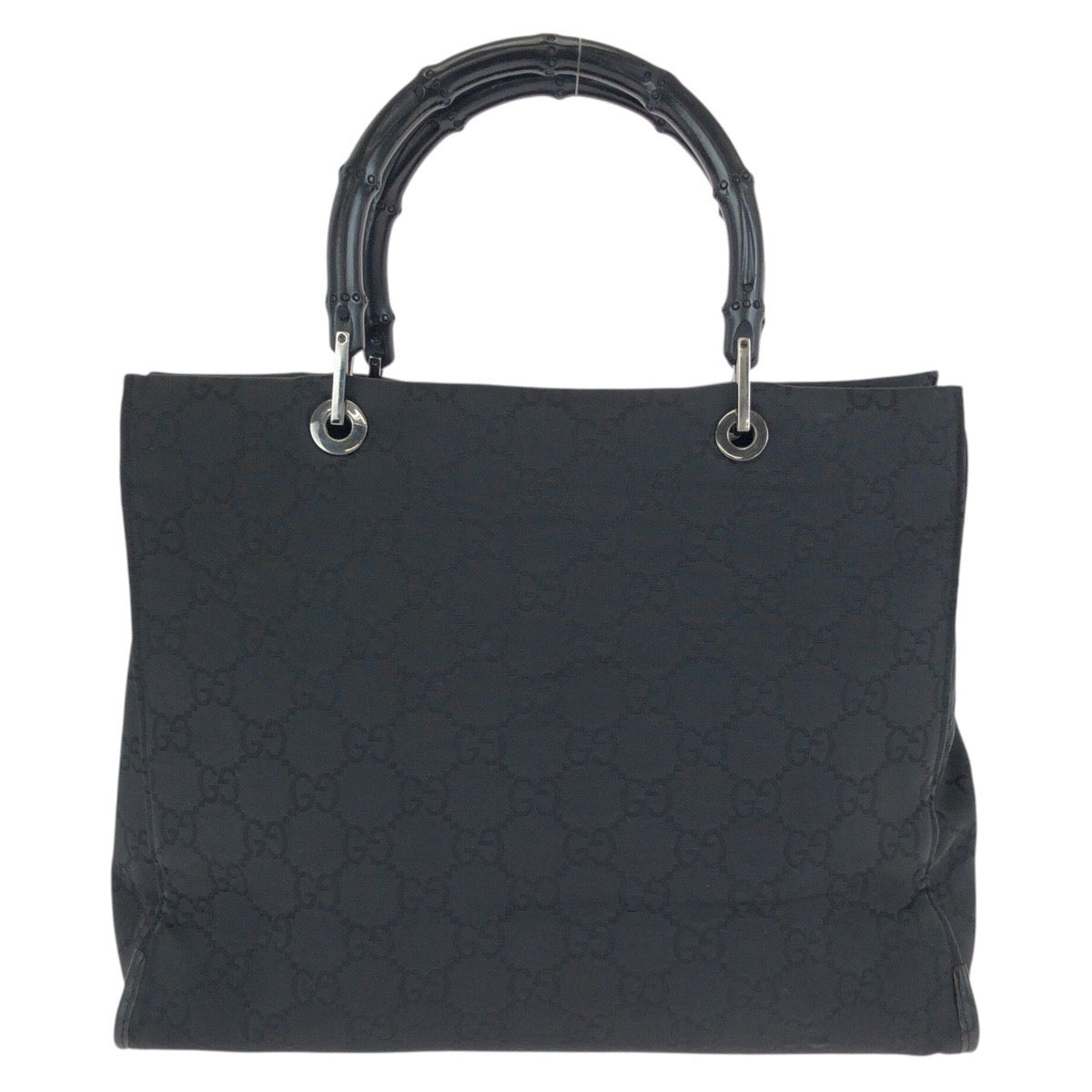 24365
GUCCI グッチ バンブー ブラック 黒 シルバー金具 ナイロン 002 1010 トートバッグ ハンドバッグ レディース AB28