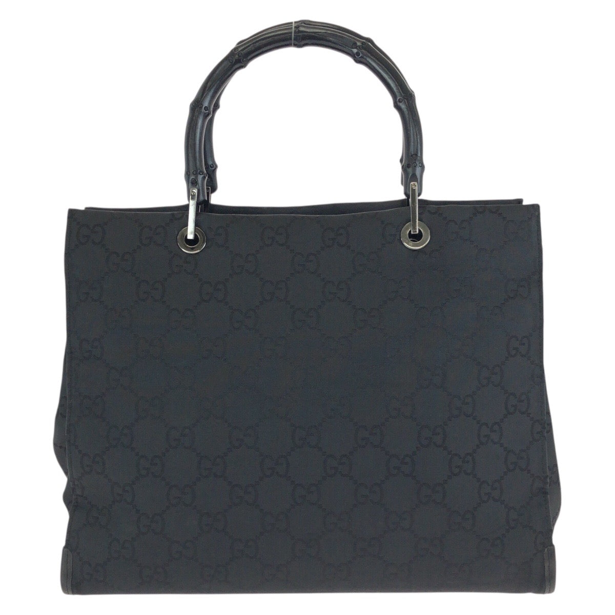 24365
GUCCI グッチ バンブー ブラック 黒 シルバー金具 ナイロン 002 1010 トートバッグ ハンドバッグ レディース AB28