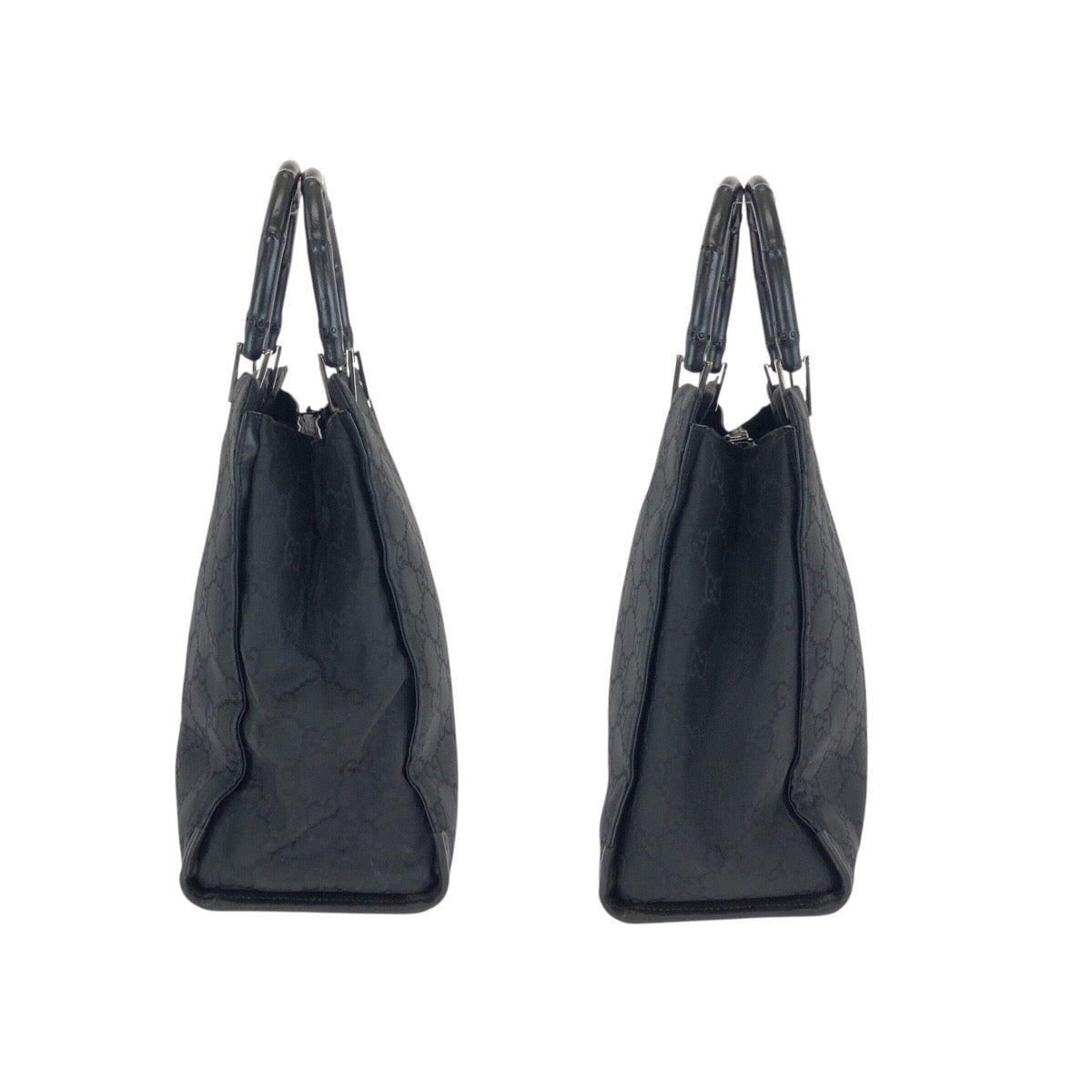 24365
GUCCI グッチ バンブー ブラック 黒 シルバー金具 ナイロン 002 1010 トートバッグ ハンドバッグ レディース AB28