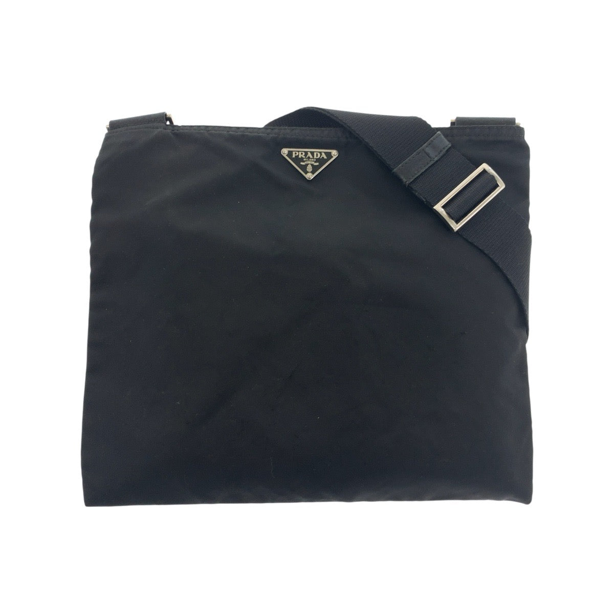 24366
PRADA プラダ テスート 三角ロゴプレート ブラック 黒 シルバー金具 ナイロン ショルダーバッグ メッセンジャーバッグ レディース AB21