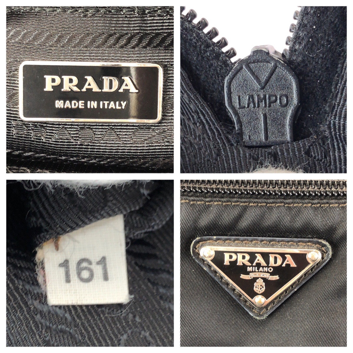 24367
PRADA プラダ テスート 三角ロゴプレート ブラック 黒 シルバー金具 ナイロン ショルダーバッグ メッセンジャーバッグ レディース ABP36