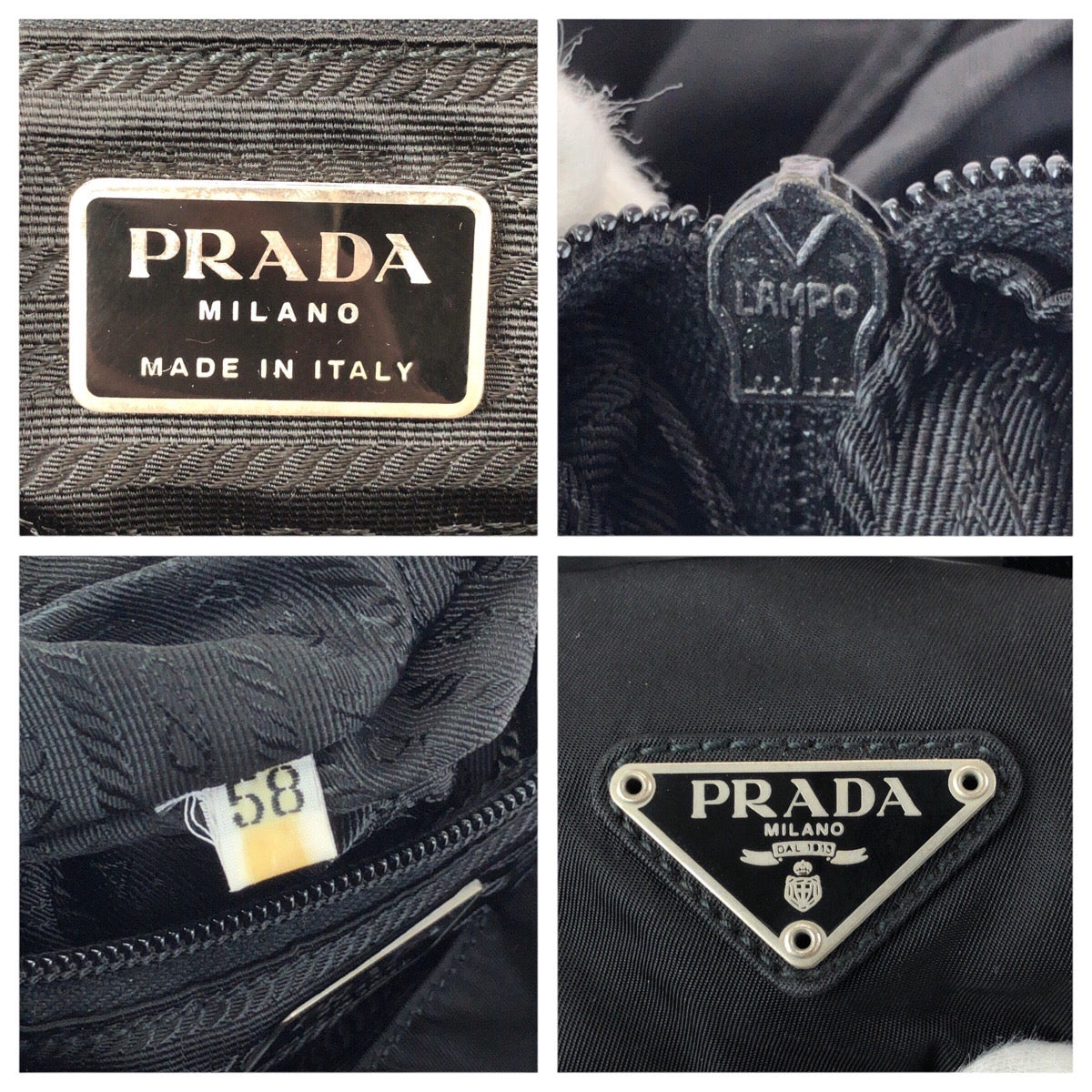 24368
PRADA プラダ テスート 三角ロゴプレート ブラック 黒 シルバー金具 ナイロン リュックサック バックパック レディース AB36