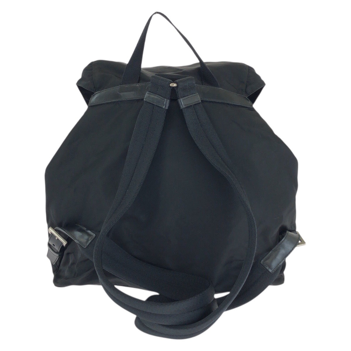 24369
PRADA プラダ テスート 三角ロゴプレート ブラック 黒 シルバー金具 ナイロン リュックサック バックパック レディース AB42