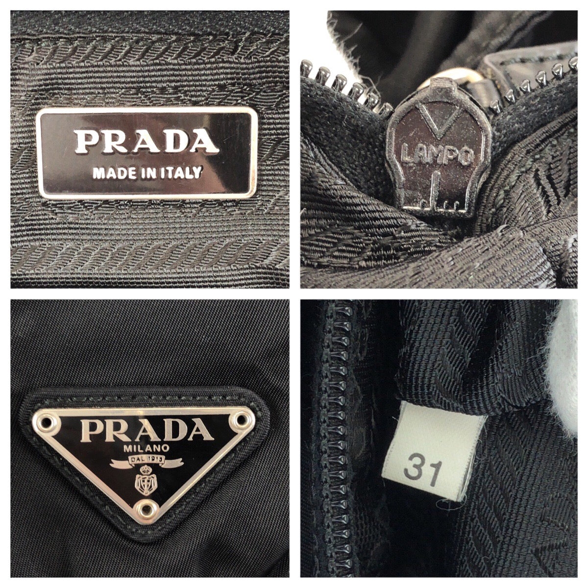 24369
PRADA プラダ テスート 三角ロゴプレート ブラック 黒 シルバー金具 ナイロン リュックサック バックパック レディース AB42