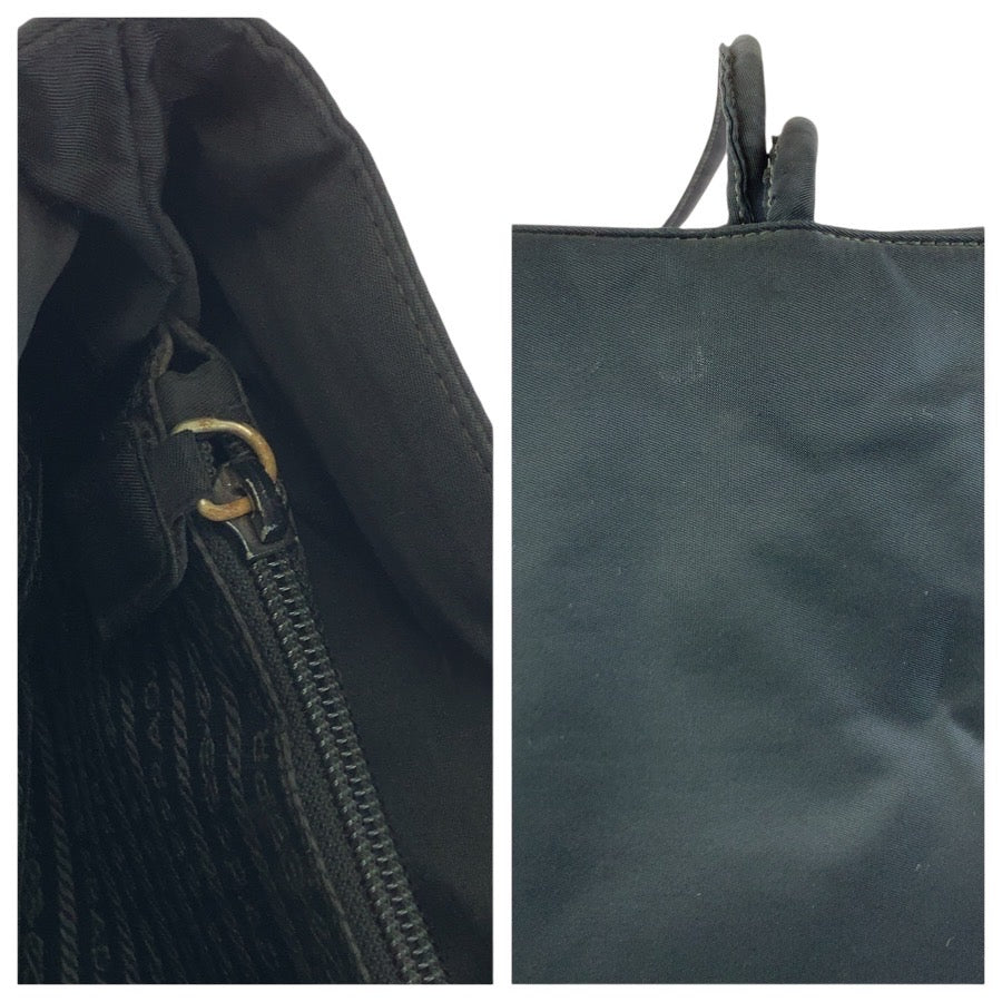 24370
PRADA プラダ テスート 三角ロゴプレート ブラック 黒 シルバー金具 ナイロン ショルダーバッグ トートバッグ レディース ABP28