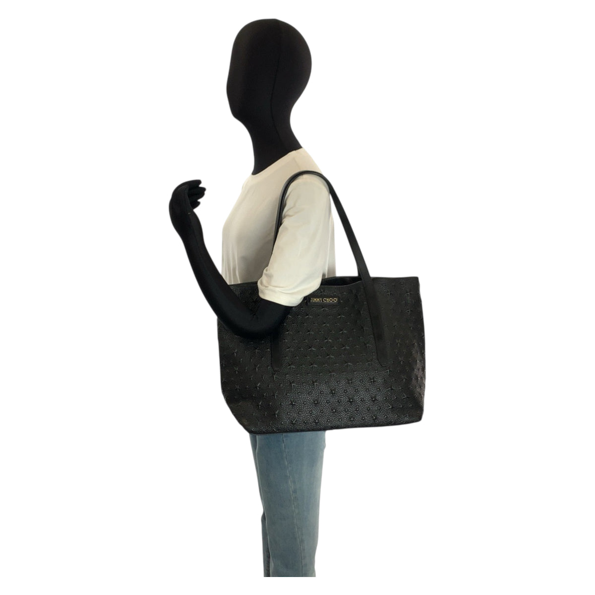 24372
JIMMY CHOO ジミーチュウ スターエンボス ソフィア ブラック 黒 ゴールド金具 レザー トートバッグ ショルダーバッグ メンズ ABP54