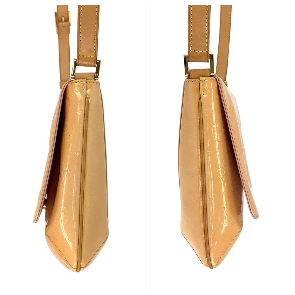 24376
LOUIS VUITTON ルイヴィトン ヴェルニ トンプソンストリート ベージュ ゴールド金具 パテントレザー M91070 ショルダーバッグ ハンドバッグ レディース AB30