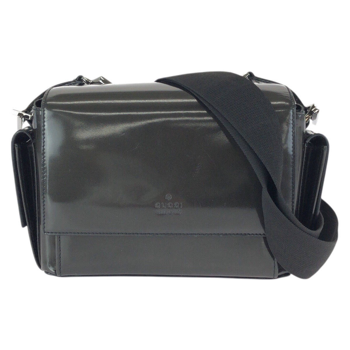 24378
GUCCI グッチ グレー カーキ ブラック エナメル 001 3278 ショルダーバッグ メッセンジャーバッグ レディース ABP36