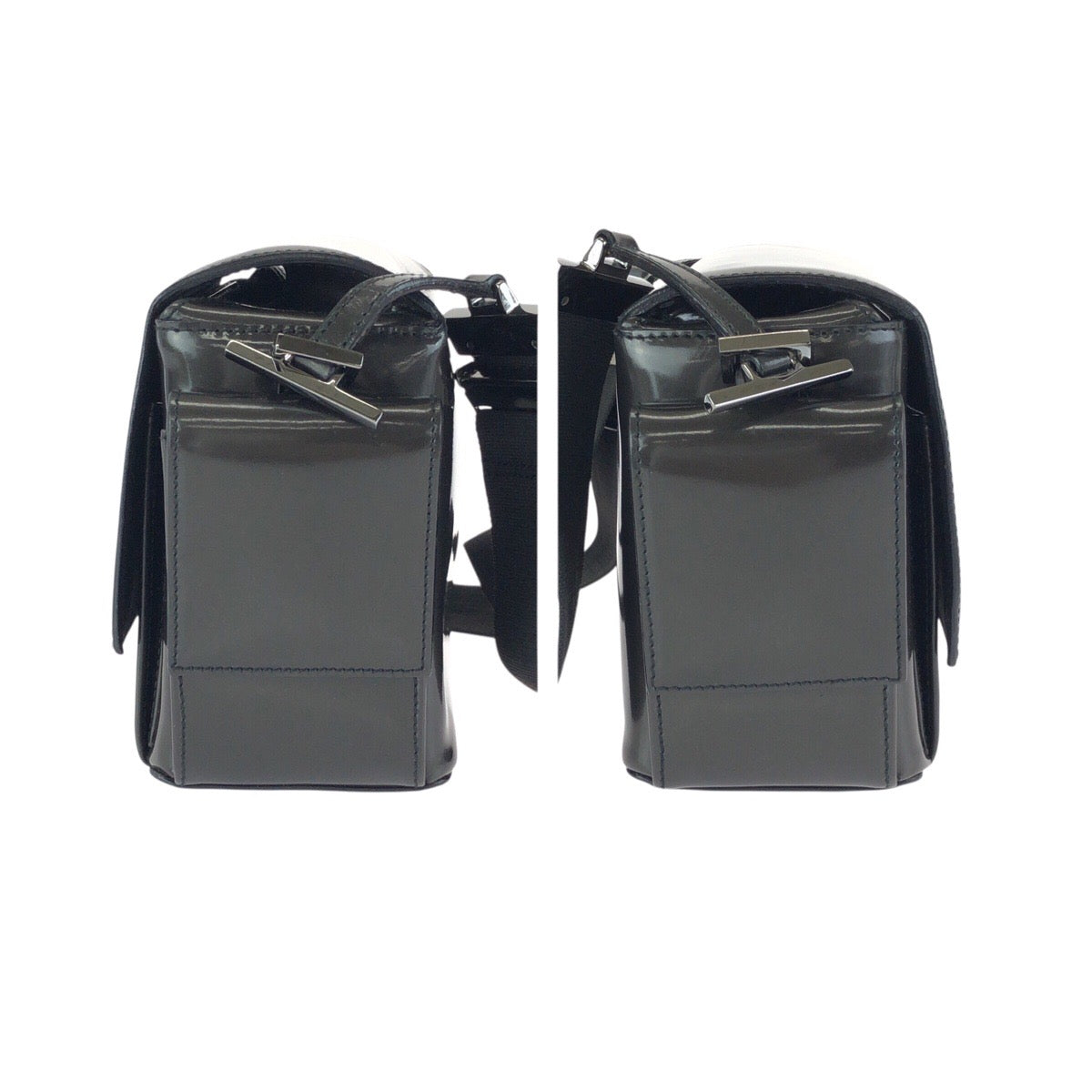 24378
GUCCI グッチ グレー カーキ ブラック エナメル 001 3278 ショルダーバッグ メッセンジャーバッグ レディース ABP36
