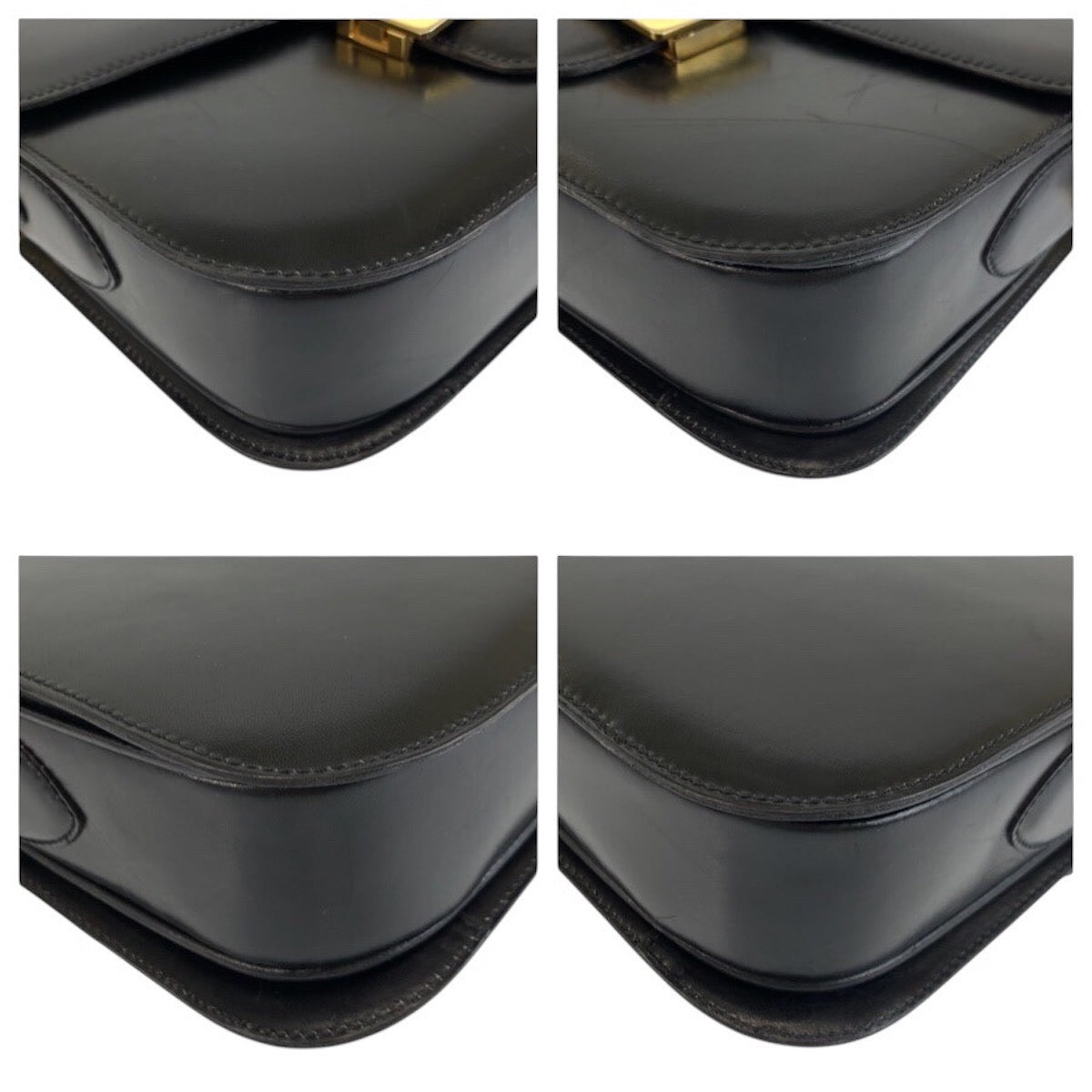 24380
CELINE セリーヌ ヴィンテージ 馬車金具 ホースキャリッジ ブラック 黒 ゴールド金具 レザー F/09 ショルダーバッグ ポシェット レディース AB70