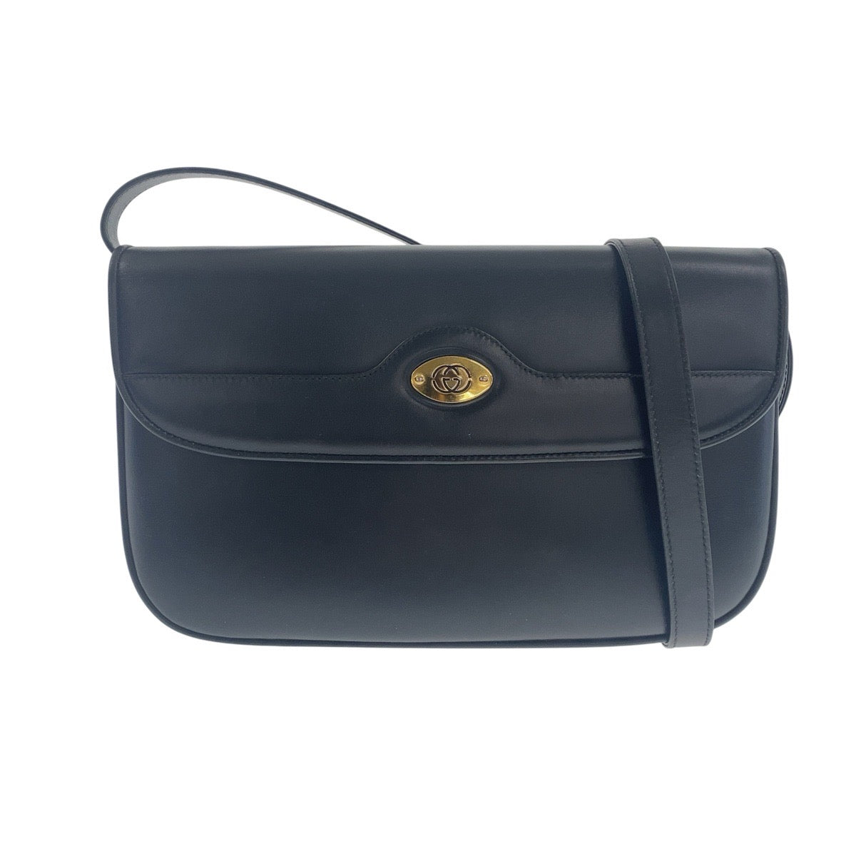 24382
GUCCI グッチ ブラック 黒 ゴールド金具 レザー 004 106 0024 ショルダーバッグ クラッチバッグ レディース A42