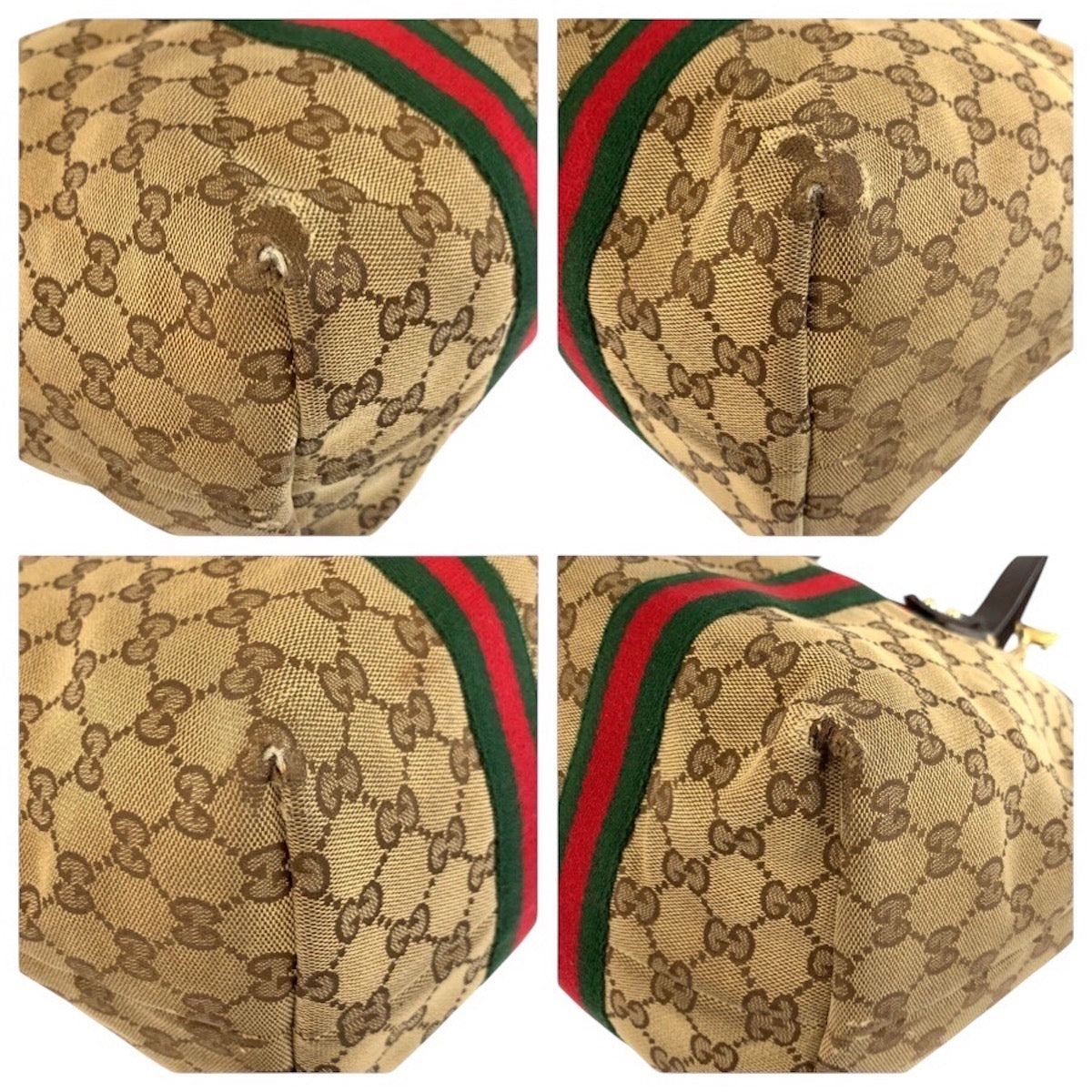 24383
GUCCI グッチ シェリーライン ベージュ ブラウン ゴールド金具 GGキャンバス 139260 トートバッグ ショルダーバッグ レディース AB23