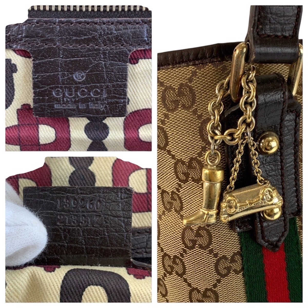 24383
GUCCI グッチ シェリーライン ベージュ ブラウン ゴールド金具 GGキャンバス 139260 トートバッグ ショルダーバッグ レディース AB23