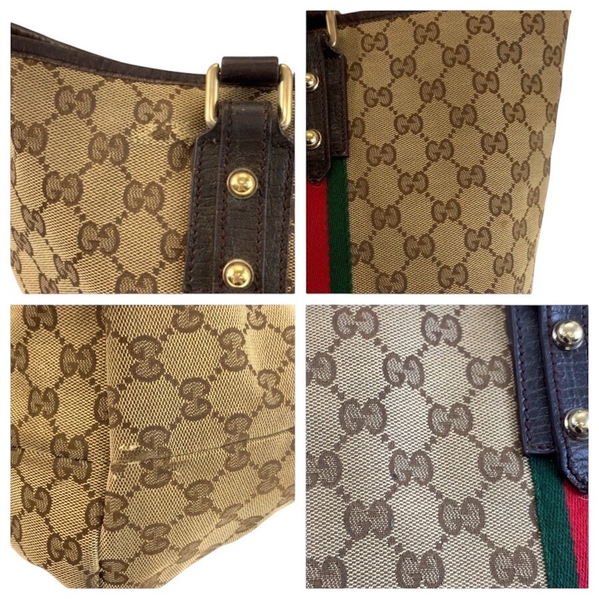 24383
GUCCI グッチ シェリーライン ベージュ ブラウン ゴールド金具 GGキャンバス 139260 トートバッグ ショルダーバッグ レディース AB23