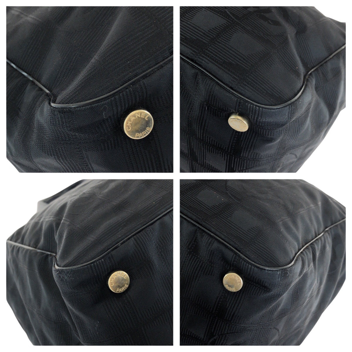 24384
CHANEL シャネル ヴィンテージ ニュートラベルラインMM ココマーク ブラック 黒 ゴールド金具 ナイロン / レザー トートバッグ ショルダーバッグ レディース ABP35