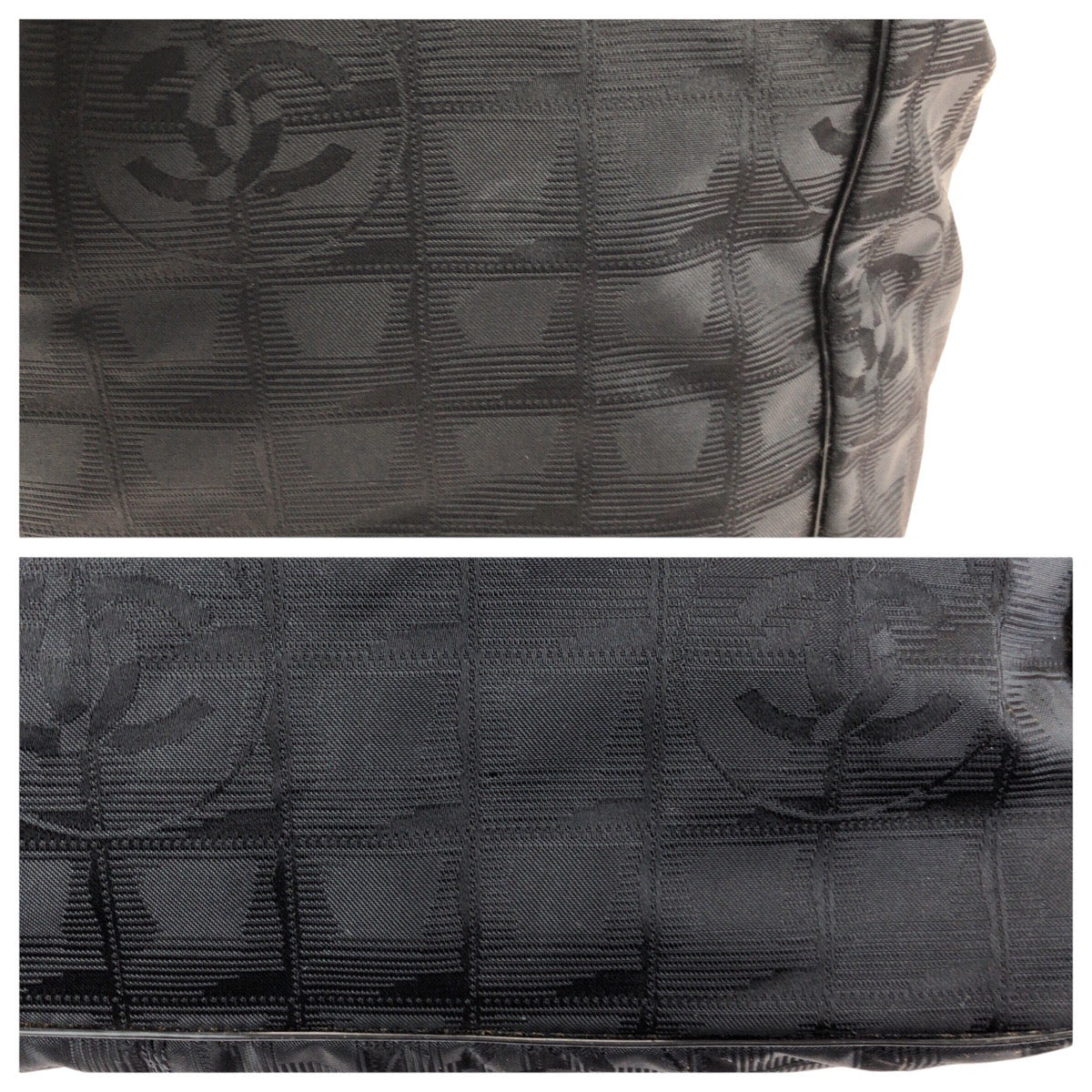 24384
CHANEL シャネル ヴィンテージ ニュートラベルラインMM ココマーク ブラック 黒 ゴールド金具 ナイロン / レザー トートバッグ ショルダーバッグ レディース ABP35