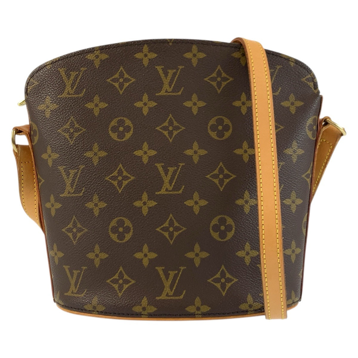 24386
LOUIS VUITTON ルイヴィトン モノグラム ドルーオ ブラウン ゴールド金具 PVC / レザー M51290 ショルダーバッグ ポシェット レディース AB56
