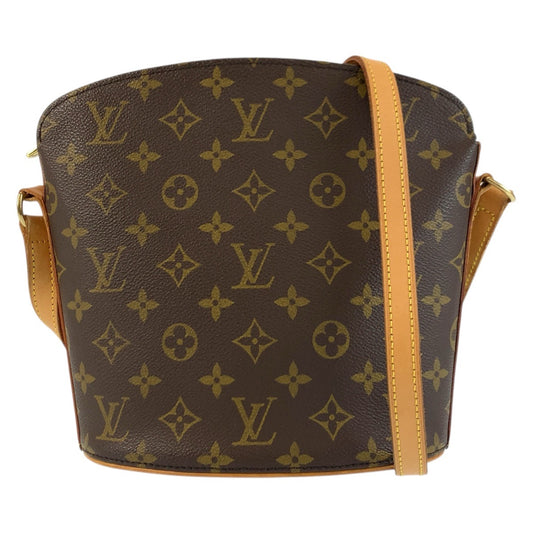 24386
LOUIS VUITTON ルイヴィトン モノグラム ドルーオ ブラウン ゴールド金具 PVC / レザー M51290 ショルダーバッグ ポシェット レディース AB56
