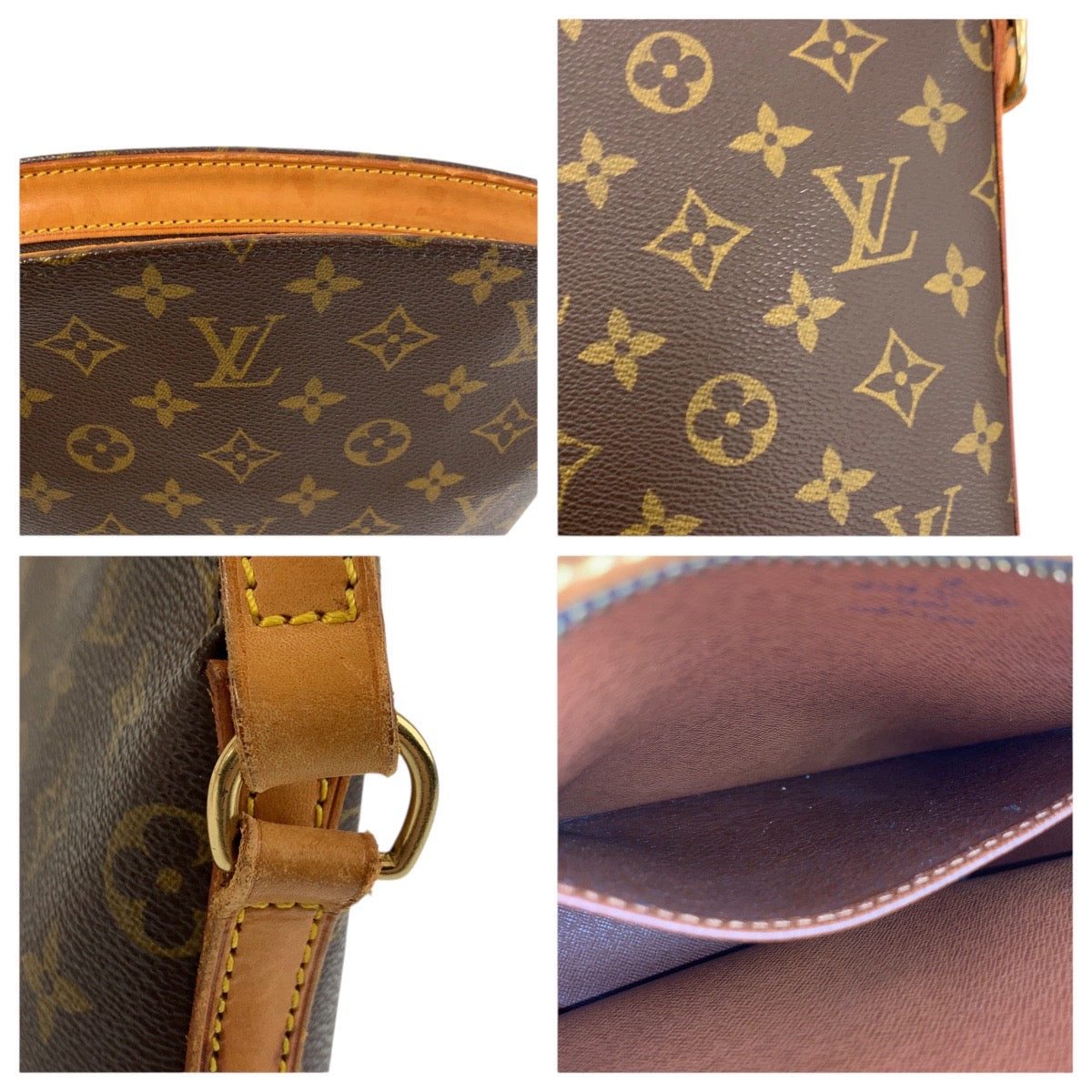 24386
LOUIS VUITTON ルイヴィトン モノグラム ドルーオ ブラウン ゴールド金具 PVC / レザー M51290 ショルダーバッグ ポシェット レディース AB56