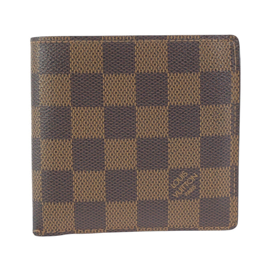 24387
LOUIS VUITTON ルイヴィトン ダミエ ポルトフォイユ マルコ ブラウン ゴールド金具 PVC N61675 折財布 コンパクトウォレット レディース AB14