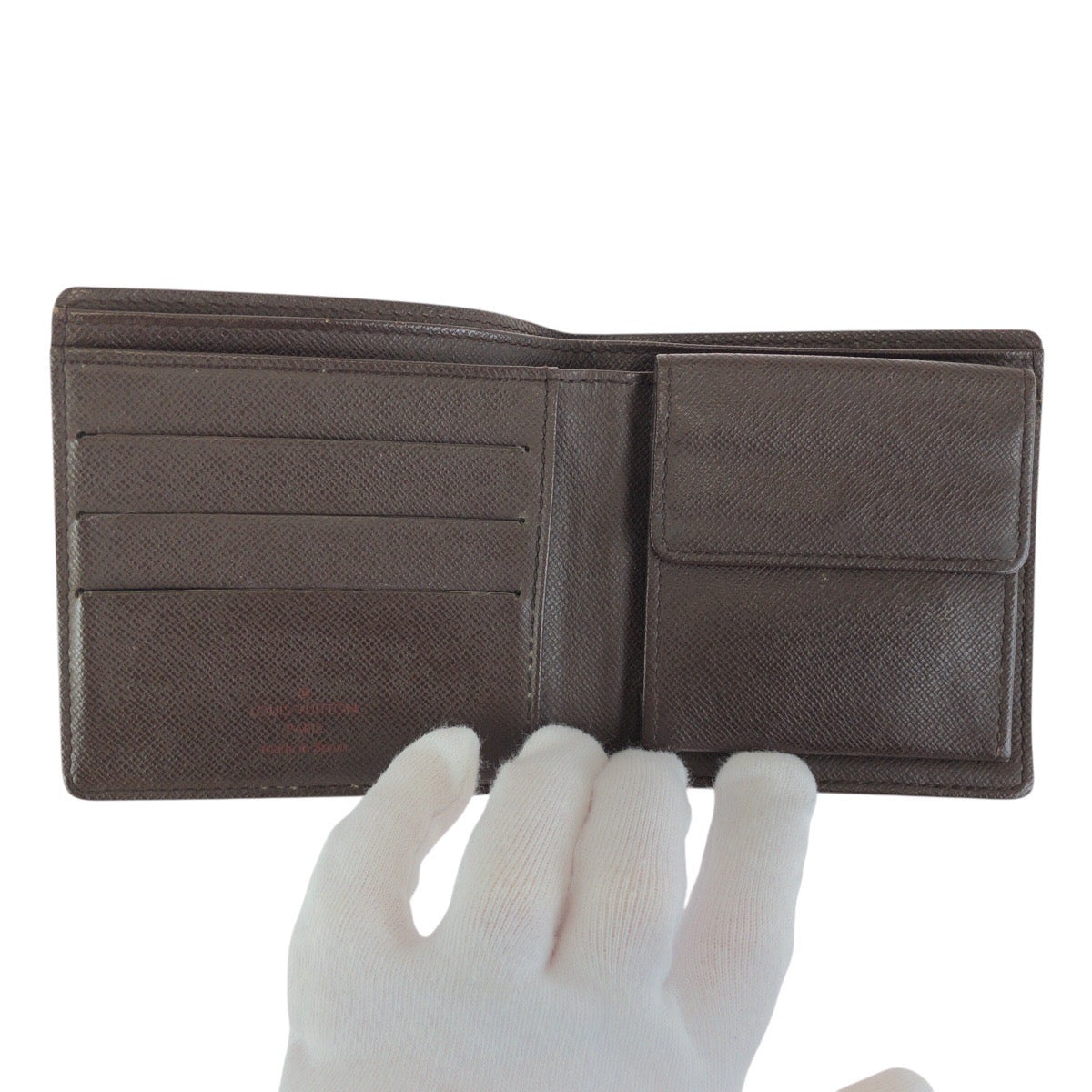 24387
LOUIS VUITTON ルイヴィトン ダミエ ポルトフォイユ マルコ ブラウン ゴールド金具 PVC N61675 折財布 コンパクトウォレット レディース AB14