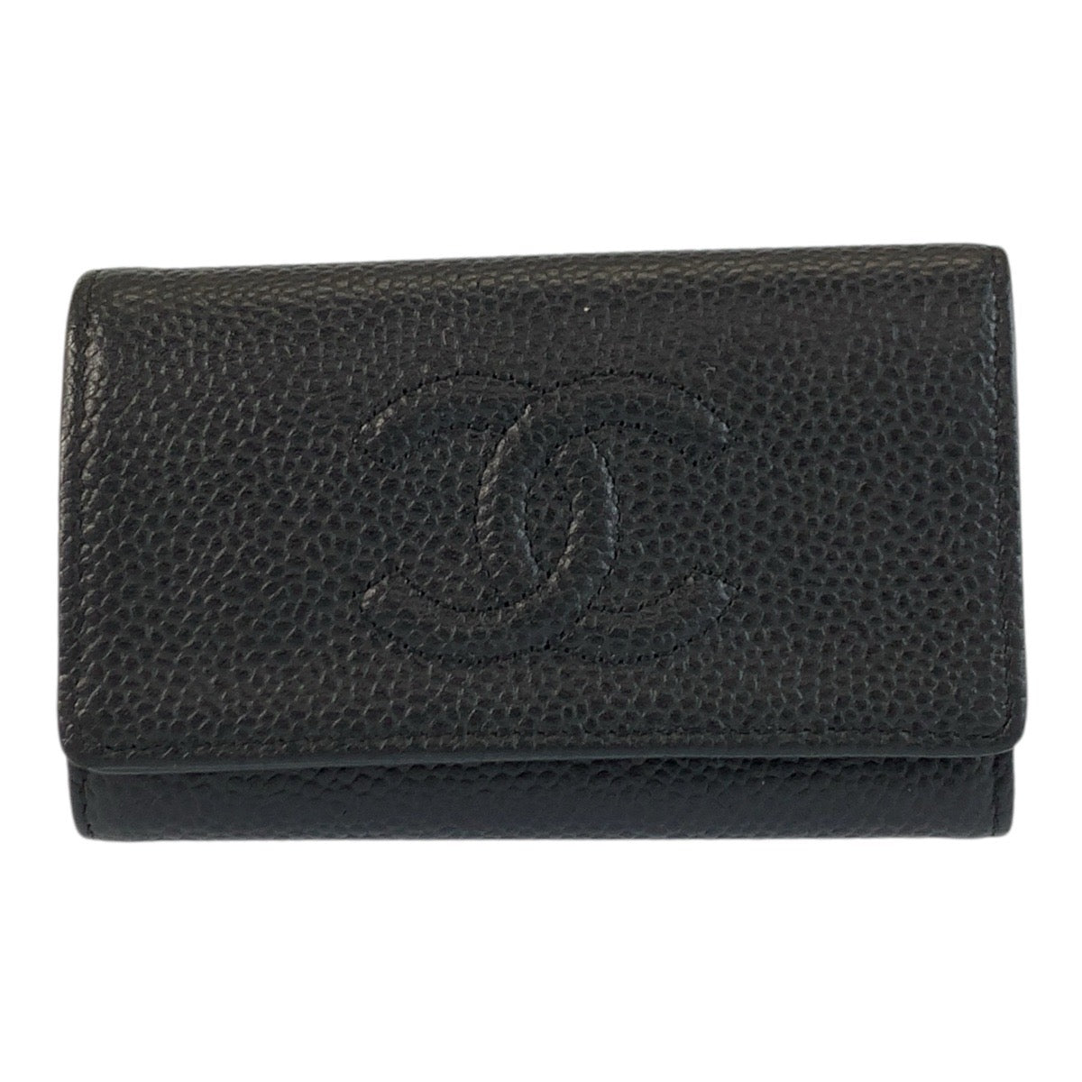 24390
CHANEL シャネル ココマーク ブラック 黒 シルバー金具 レザー キーケース 6連 レディース A32