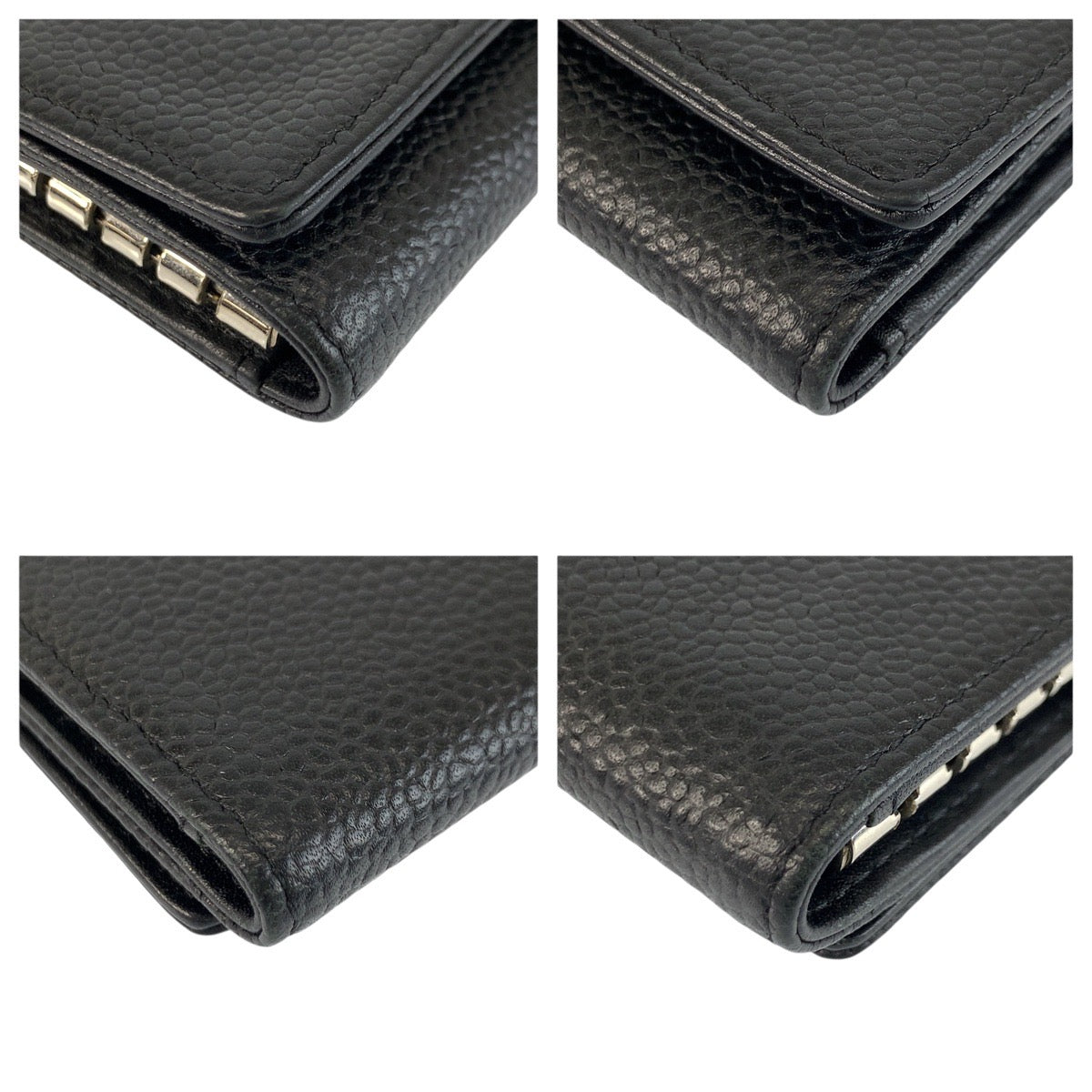 24390
CHANEL シャネル ココマーク ブラック 黒 シルバー金具 レザー キーケース 6連 レディース A32