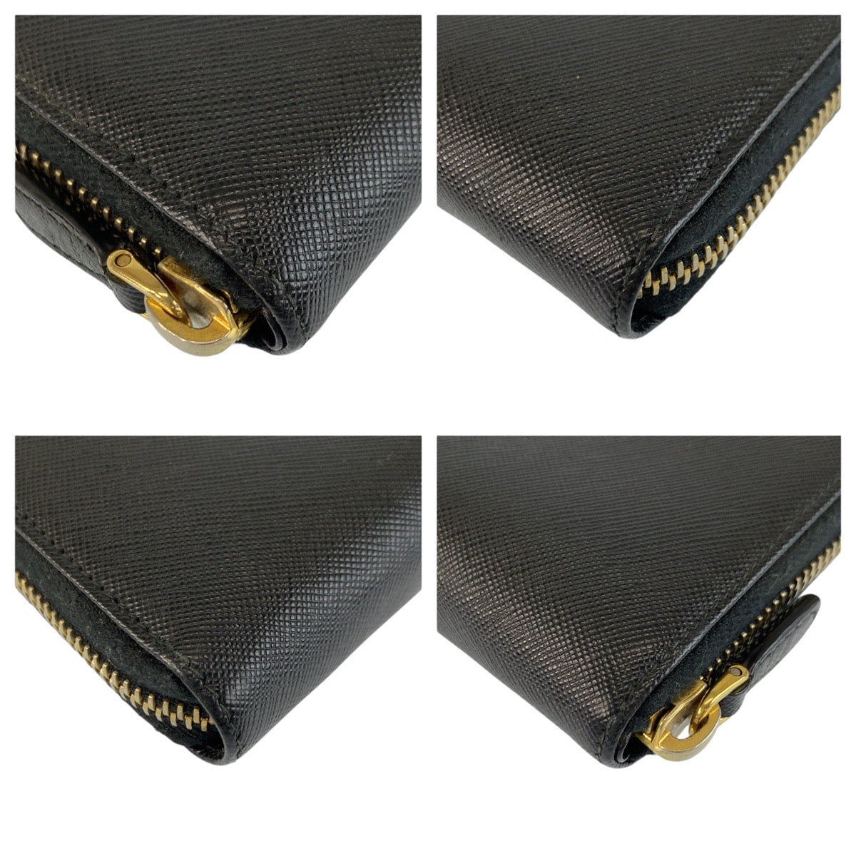 24391
PRADA プラダ サフィアーノ 三角ロゴプレート ブラック 黒 ゴールド金具 レザー 長財布 ロングウォレット レディース ABP32