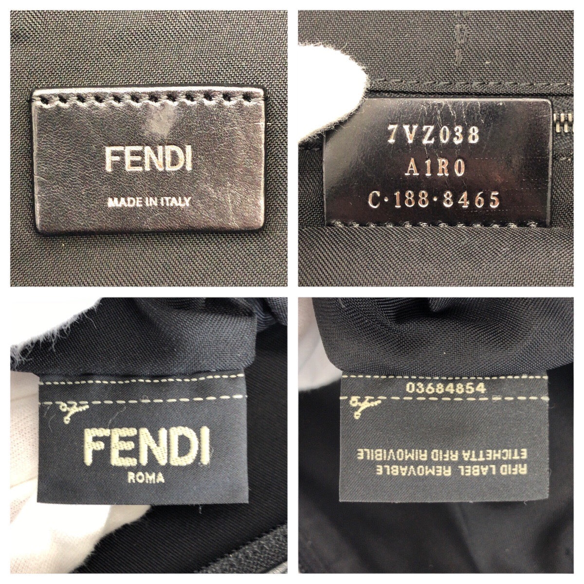 24394
FENDI フェンディ ズッカ ブラック 黒 シルバー金具 ナイロン / レザー 7VZ038 リュックサック バックパック レディース ABP49