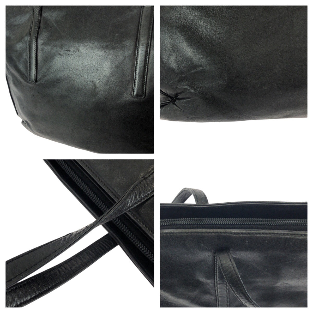 24395
PRADA プラダ ブラック 黒 シルバー金具 レザー ショルダーバッグ レディース AB14