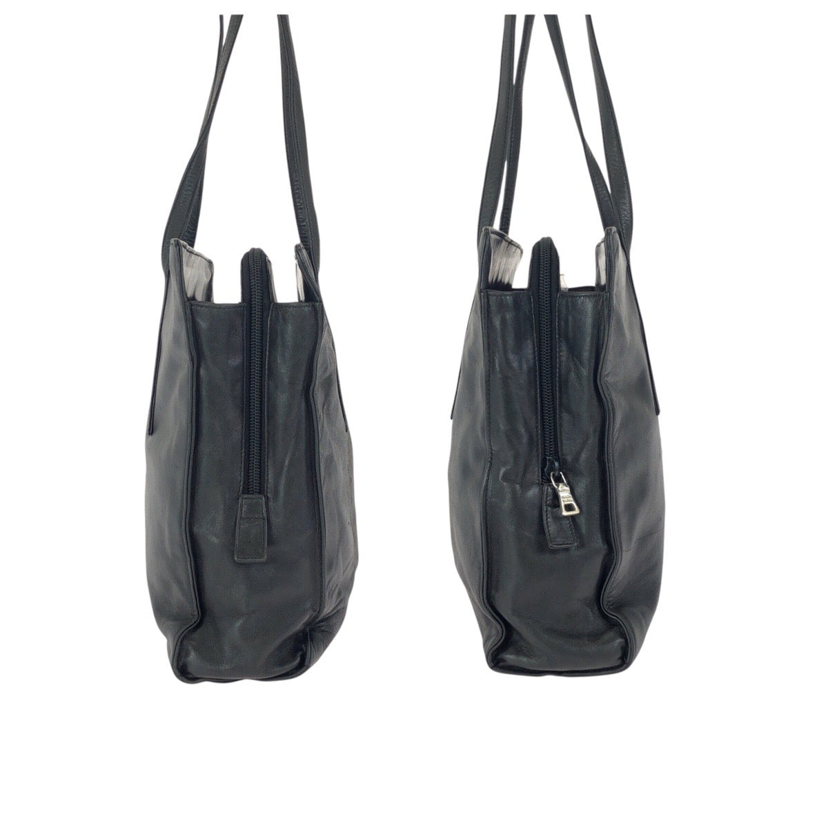 24395
PRADA プラダ ブラック 黒 シルバー金具 レザー ショルダーバッグ レディース AB14