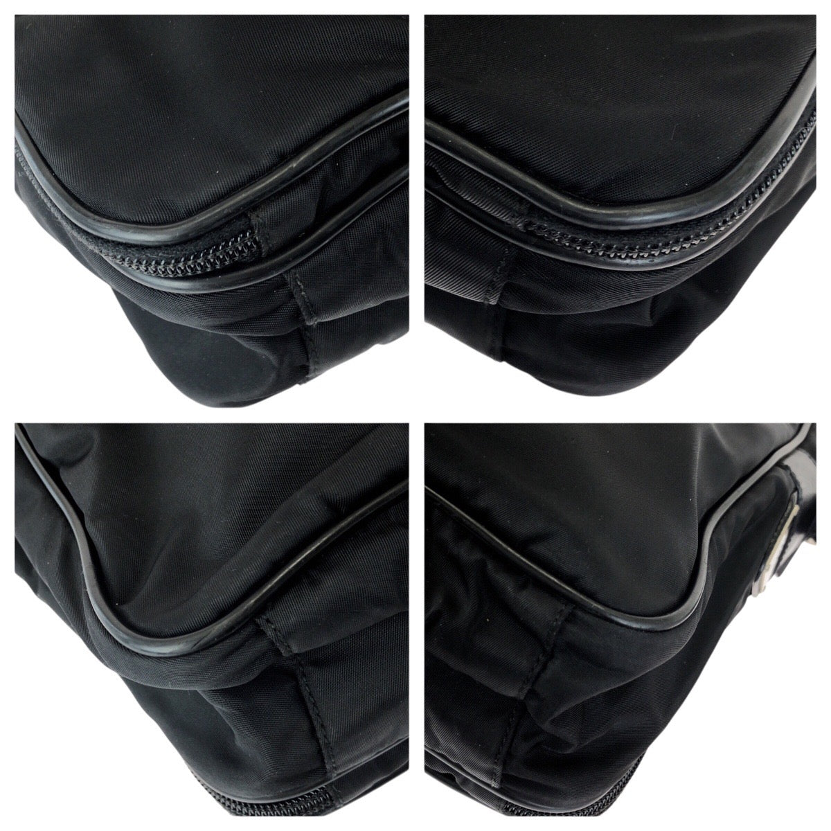 24396
PRADA プラダ テスート サフィアーノ 三角ロゴプレート 2way ブラック 黒 シルバー金具 ナイロン / レザー ビジネスバッグ ブリーフケース メンズ AB22
