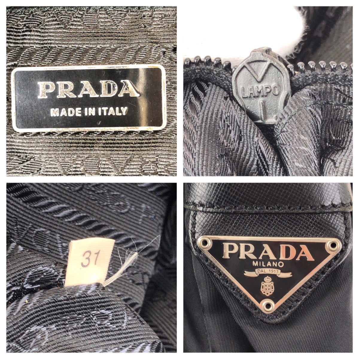 24396
PRADA プラダ テスート サフィアーノ 三角ロゴプレート 2way ブラック 黒 シルバー金具 ナイロン / レザー ビジネスバッグ ブリーフケース メンズ AB22