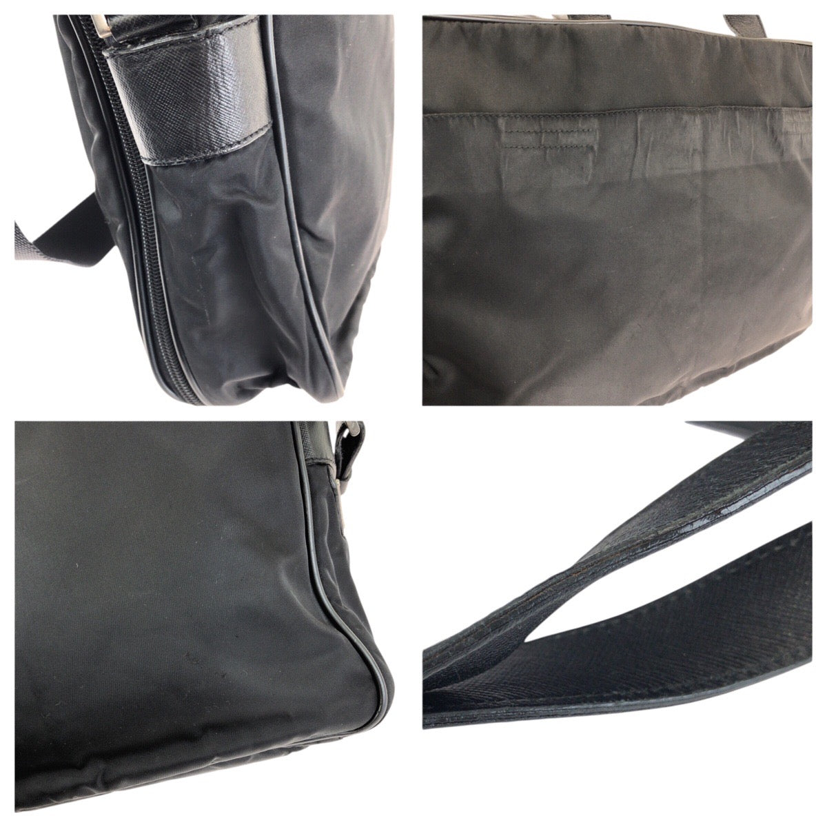 24396
PRADA プラダ テスート サフィアーノ 三角ロゴプレート 2way ブラック 黒 シルバー金具 ナイロン / レザー ビジネスバッグ ブリーフケース メンズ AB22