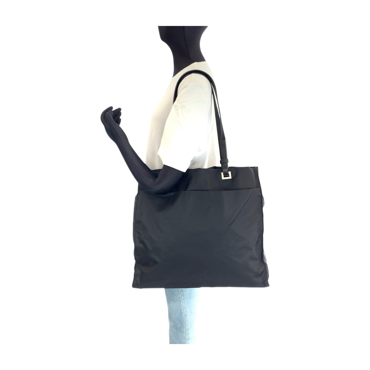 24398
PRADA プラダ テスート 三角ロゴプレート ブラック 黒 シルバー金具 ナイロン / レザー トートバッグ ショルダーバッグ レディース ABP30