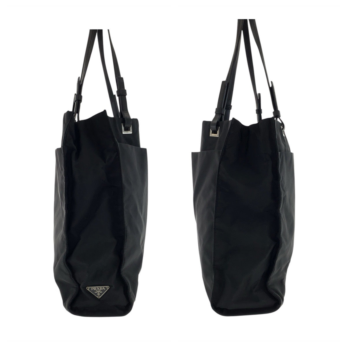 24398
PRADA プラダ テスート 三角ロゴプレート ブラック 黒 シルバー金具 ナイロン / レザー トートバッグ ショルダーバッグ レディース ABP30
