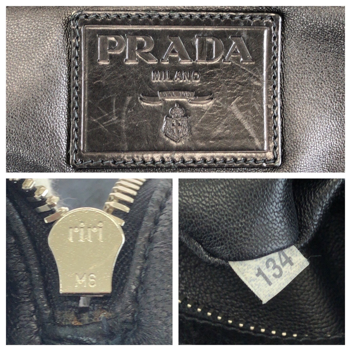 24401
PRADA プラダ ブラック 黒 シルバー金具 レザー トートバッグ ショルダーバッグ トラベルバッグ メンズ ABP44