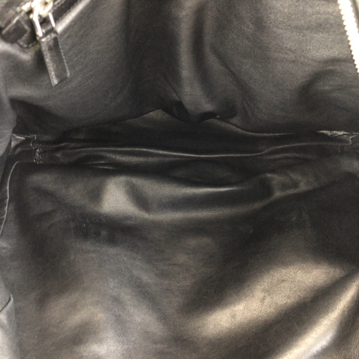24401
PRADA プラダ ブラック 黒 シルバー金具 レザー トートバッグ ショルダーバッグ トラベルバッグ メンズ ABP44