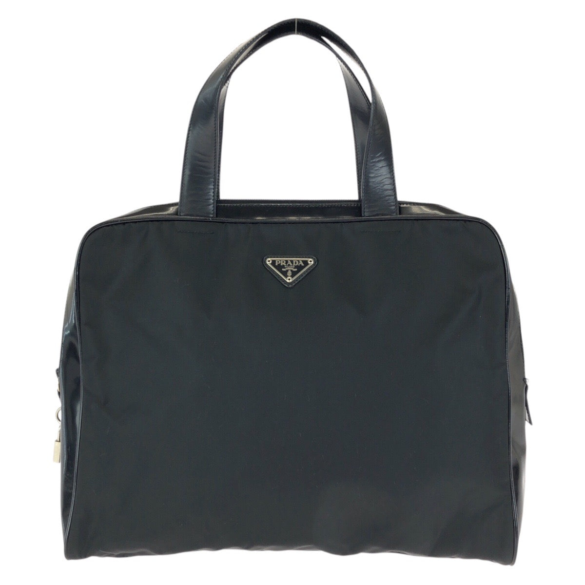 24402
PRADA プラダ テスート 三角ロゴプレート ブラック 黒 シルバー金具 ナイロン / レザー ビジネスバッグ ブリーフケース メンズ ABP36