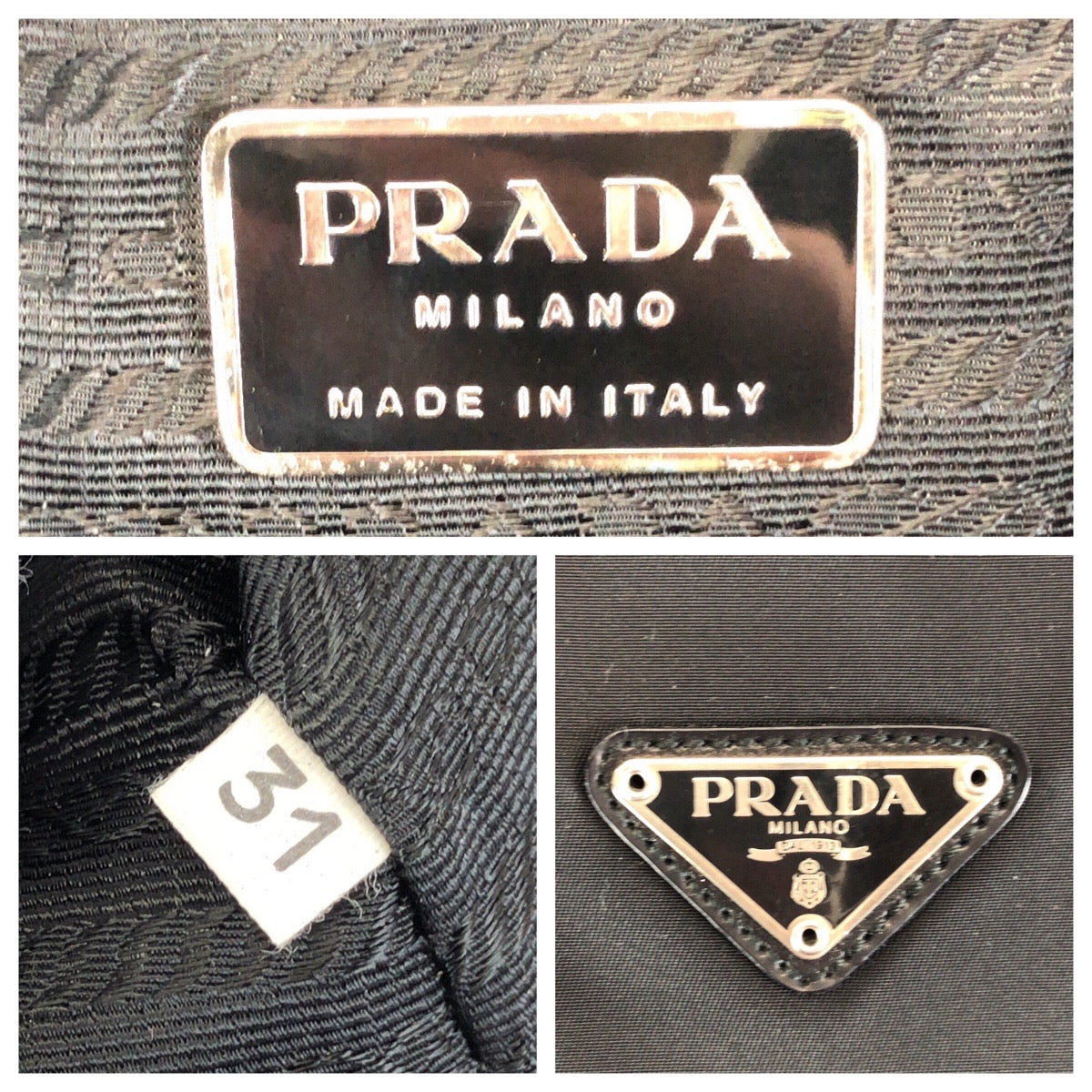 24402
PRADA プラダ テスート 三角ロゴプレート ブラック 黒 シルバー金具 ナイロン / レザー ビジネスバッグ ブリーフケース メンズ ABP36