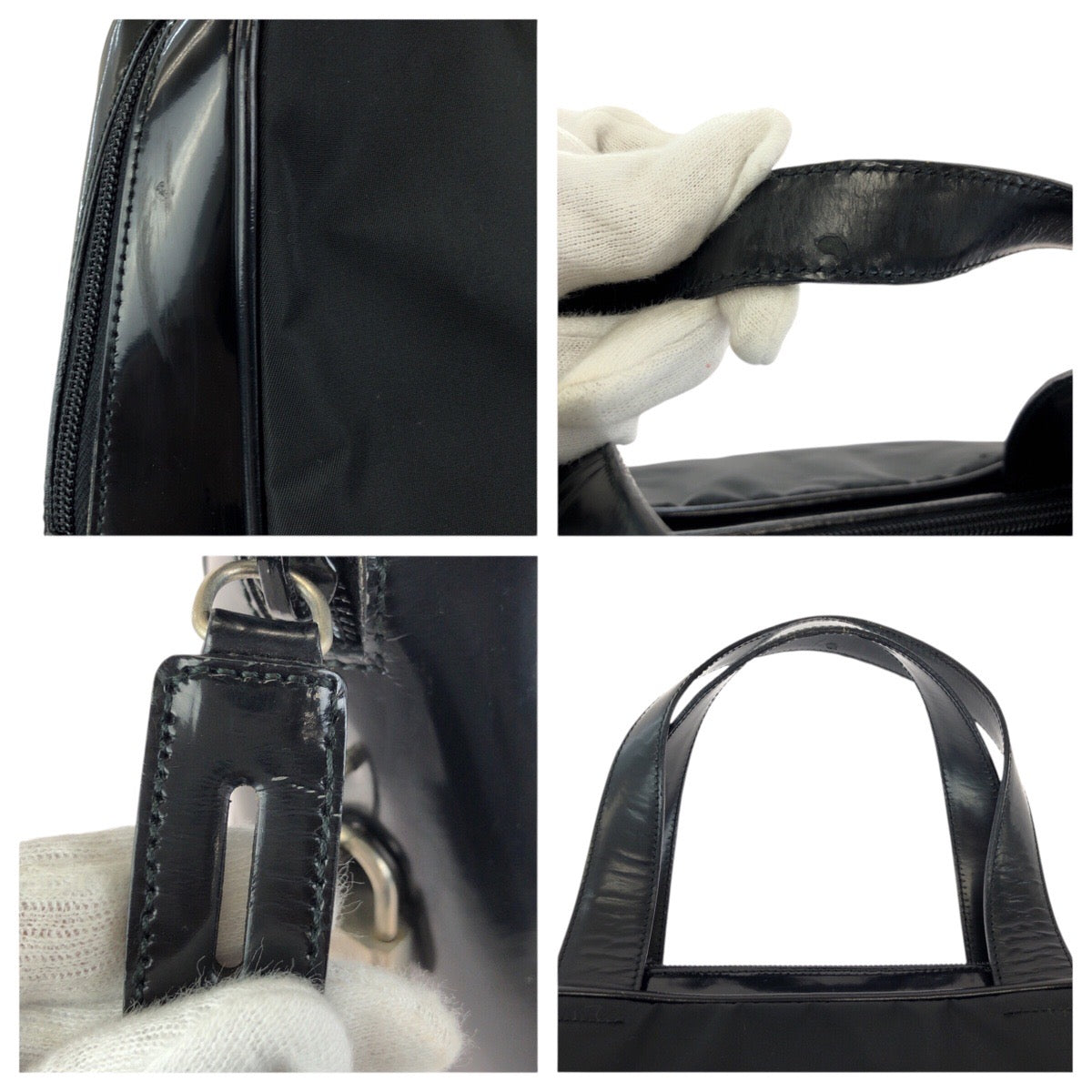 24402
PRADA プラダ テスート 三角ロゴプレート ブラック 黒 シルバー金具 ナイロン / レザー ビジネスバッグ ブリーフケース メンズ ABP36