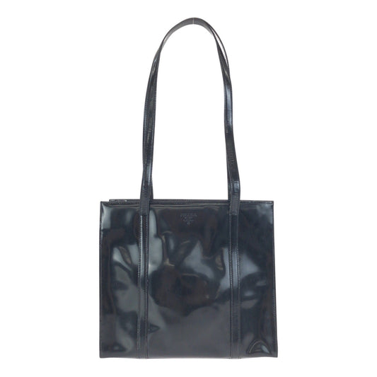 24403
PRADA プラダ ブラック 黒 シルバー金具 パテントレザー トートバッグ ショルダーバッグ レディース ABP36