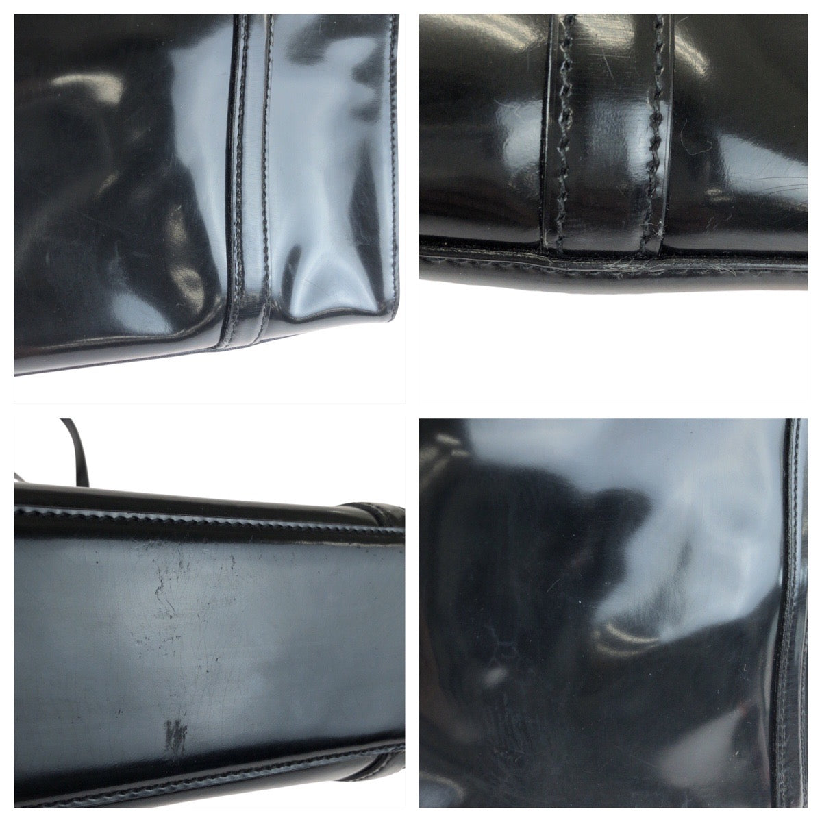 24403
PRADA プラダ ブラック 黒 シルバー金具 パテントレザー トートバッグ ショルダーバッグ レディース ABP36